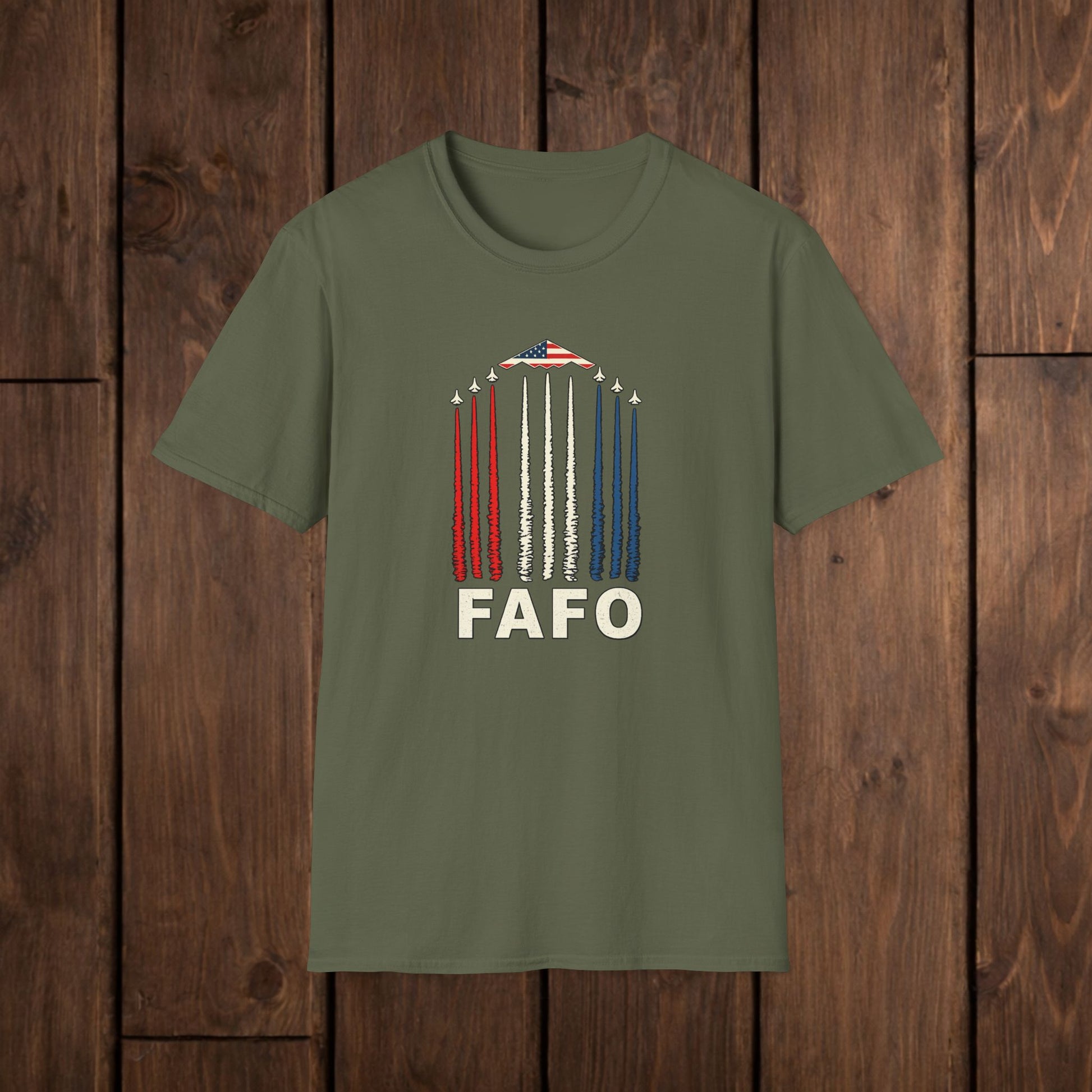 FAFO Jetpack Aviation Tee — Red, White & Blue Graphic image 6