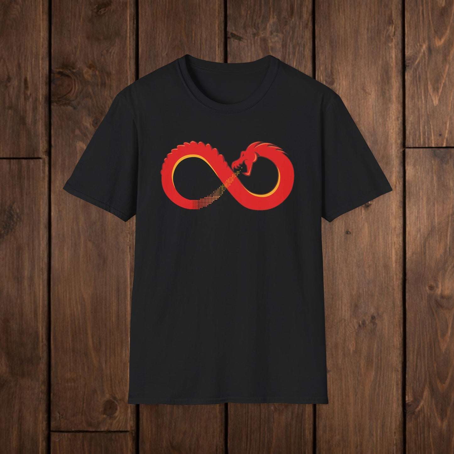 Digital War Dragon Ouroboros T-Shirt — Cyber Flame Resistance Tee image 1