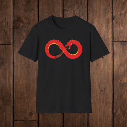 Digital War Dragon Ouroboros T-Shirt — Cyber Flame Resistance Tee image 1