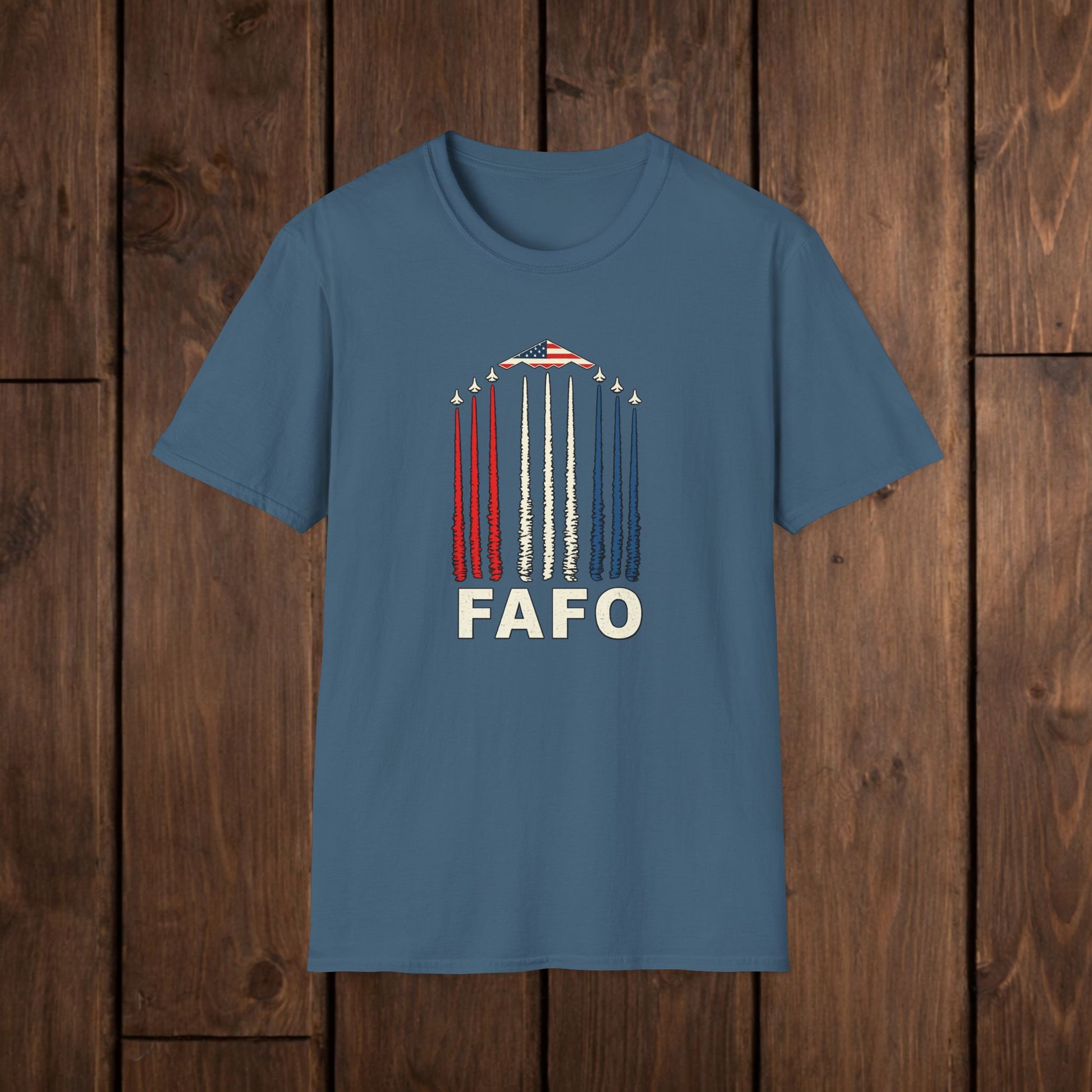 FAFO Jetpack Aviation Tee — Red, White & Blue Graphic image 12