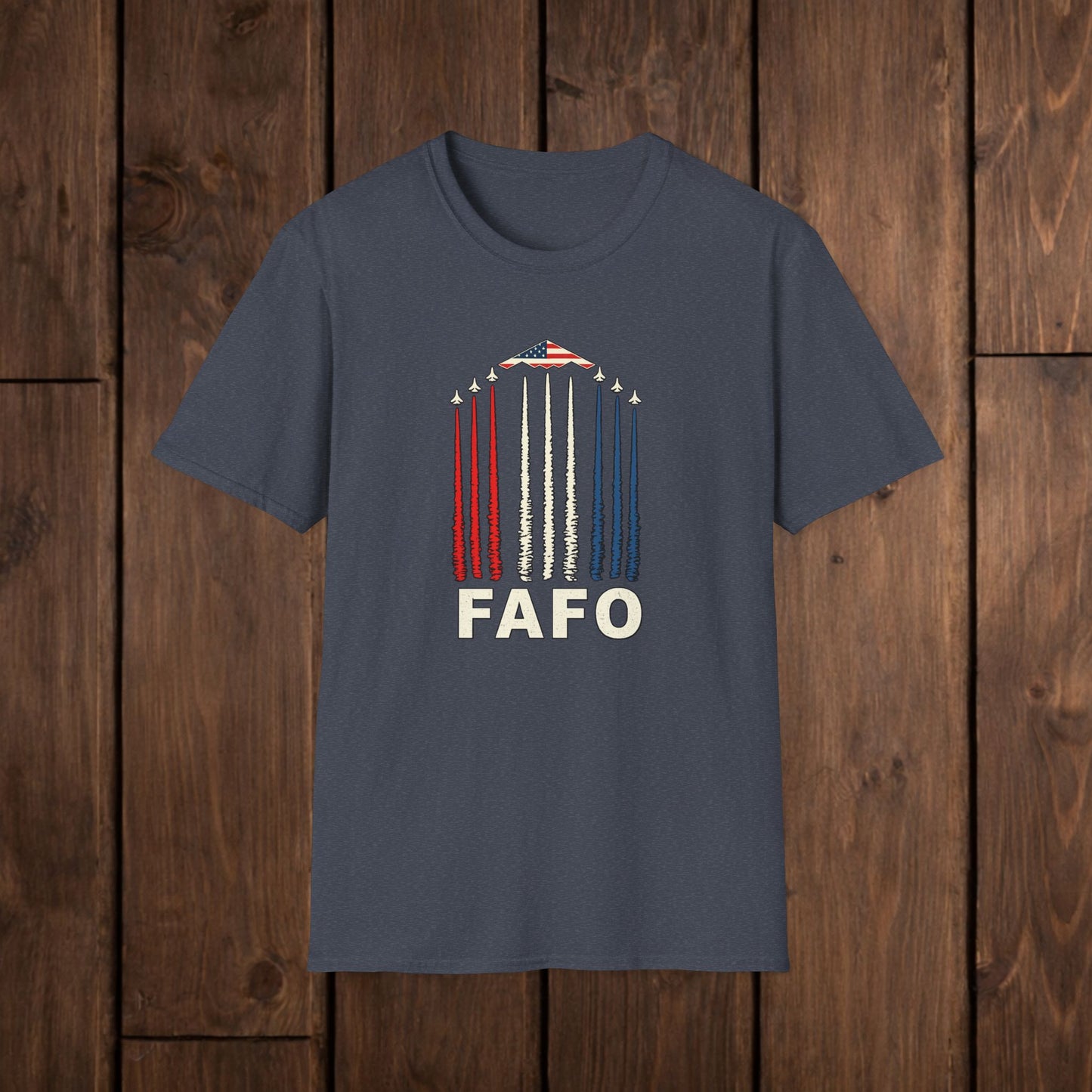 FAFO Jetpack Aviation Tee — Red, White & Blue Graphic image 10