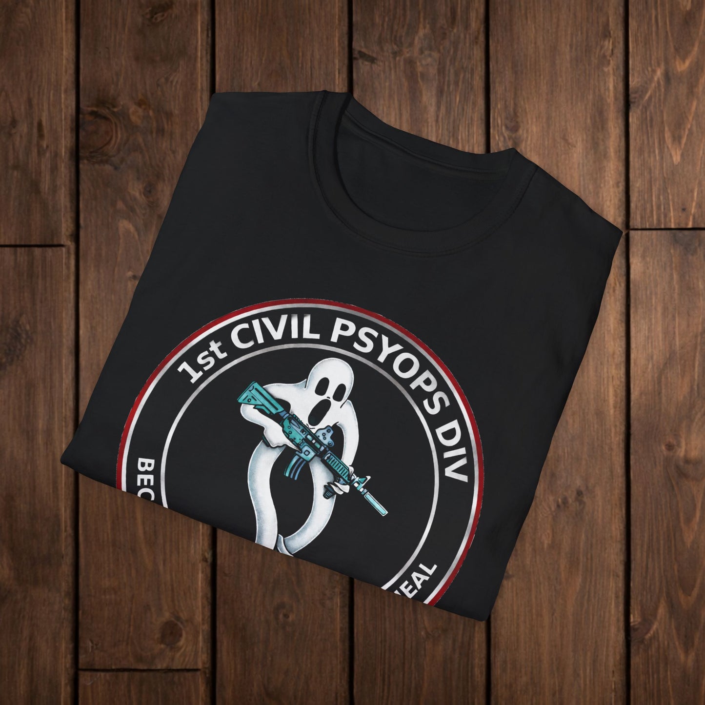 T-Shirt — 1st Civil Psyops Div 'Because Physical Wounds Heal' Military Logo Tee image 5