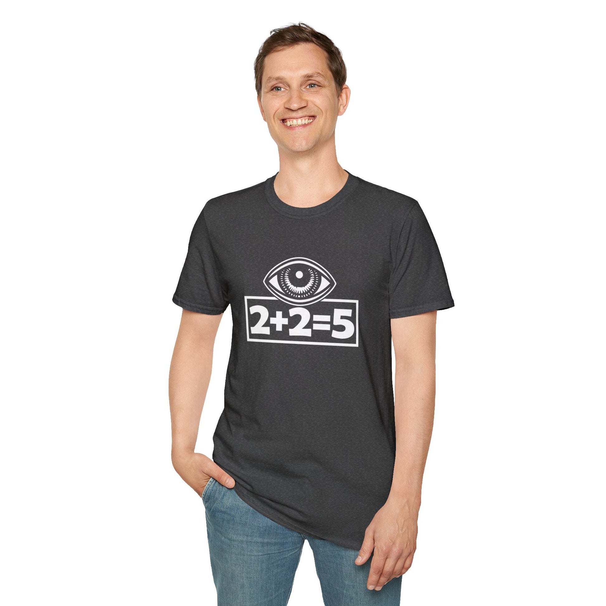 2+2=5 Eye Design, Dystopian Political Statement - Tee Graphic T-Shirt  image 8