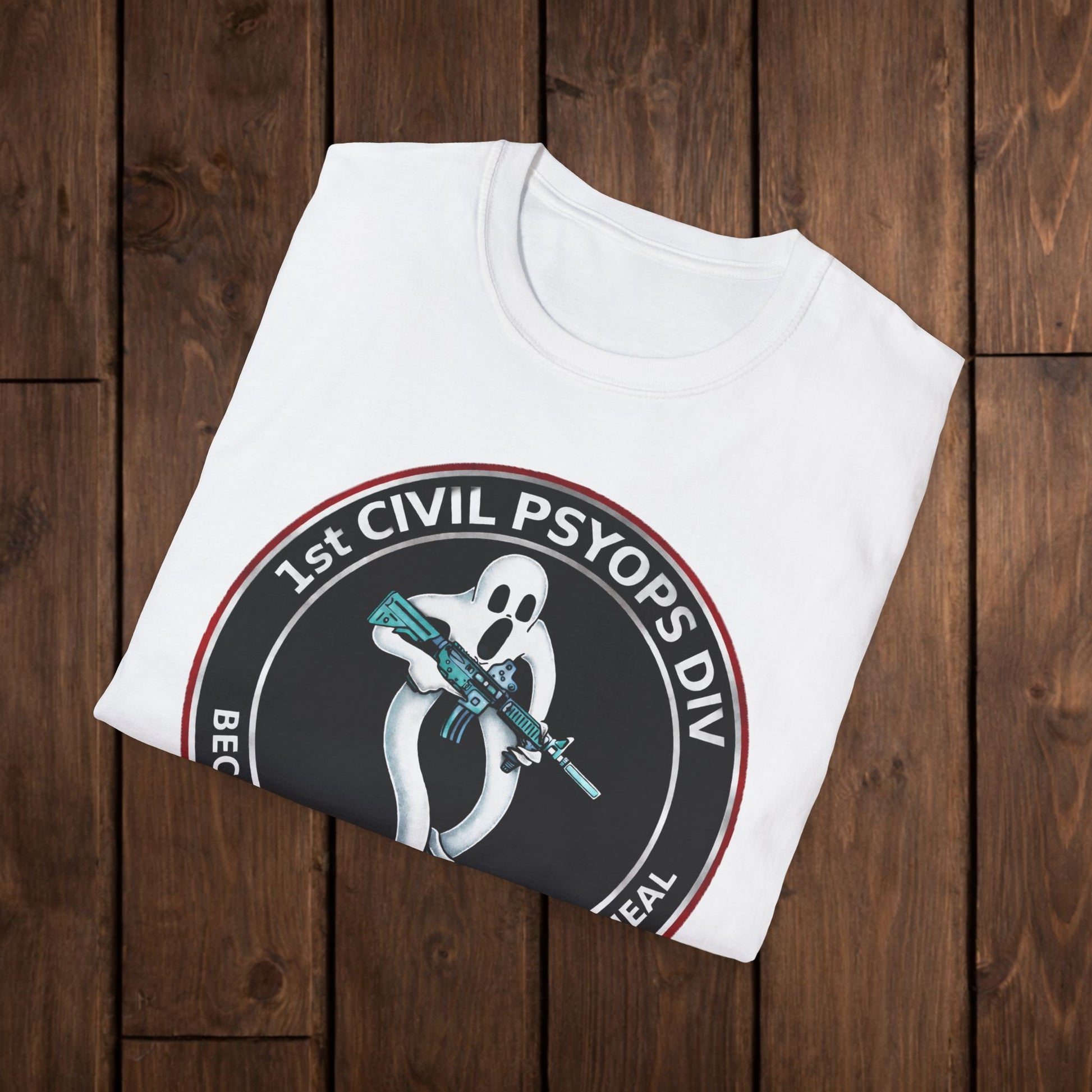 T-Shirt — 1st Civil Psyops Div 'Because Physical Wounds Heal' Military Logo Tee image 2