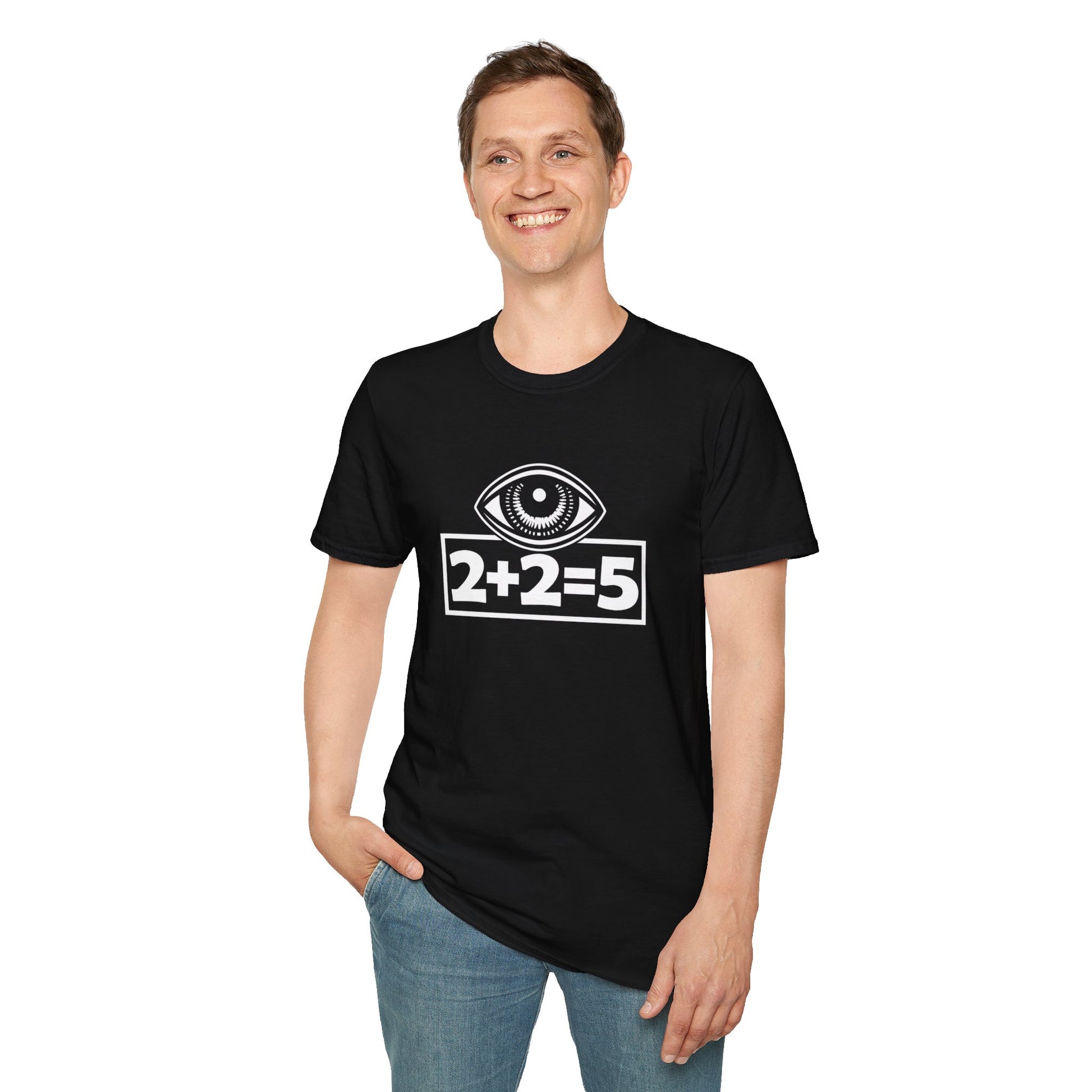 2+2=5 Eye Design, Dystopian Political Statement - Tee Graphic T-Shirt  image 2