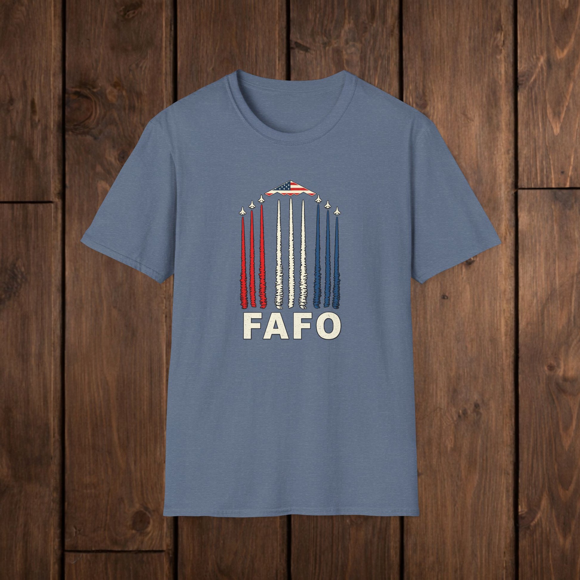 FAFO Jetpack Aviation Tee — Red, White & Blue Graphic image 11