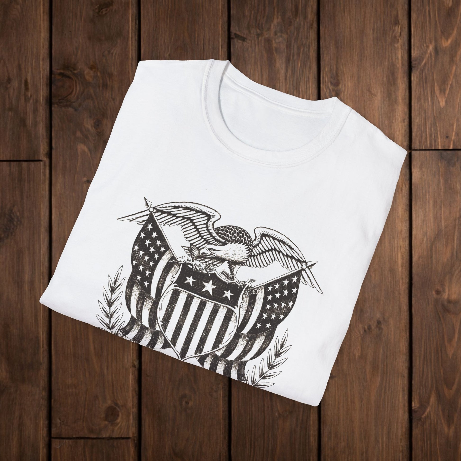 Eagle Shield Graphic T-Shirt — Vintage American Crest Tee image 1